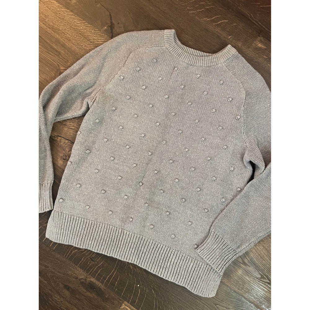 Old Navy Textured Dot Sweater Crew‎ Neck Pullover Casual Gray Large